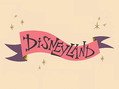 Disneyland disneyland illustration lettering whimsical
