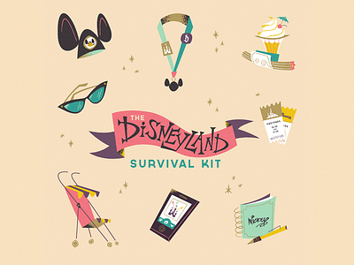 Disneyland Survival Kit disney disneyland illustration retro whimsical