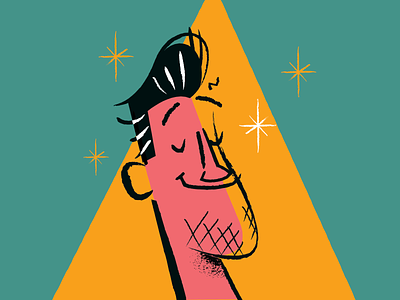 Kyle Parrish art character design illustration midcentury retro rogie king vector vintage