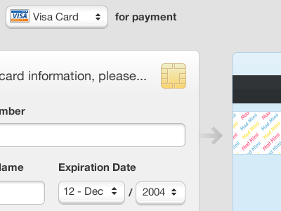 Payment Details credit card form payment
