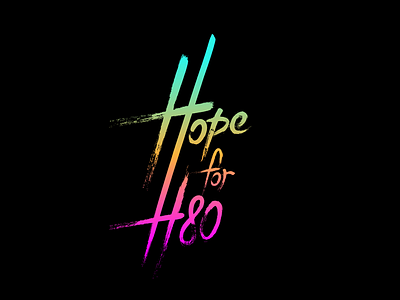 Hope for Haiti 80s brush lettering type