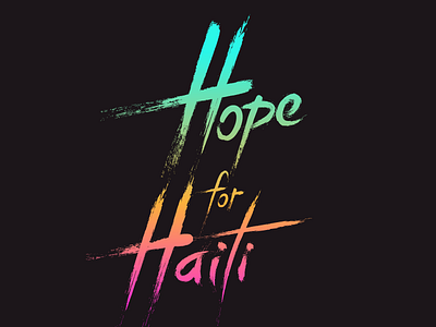 Hope For Haiti 80s lettering type