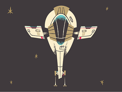 Slave I illustration ship space star wars