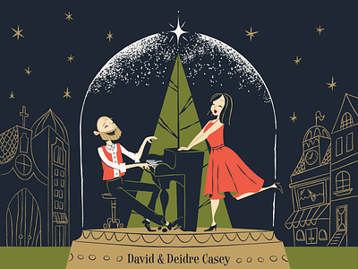 Imagine it's Christmas album artwork characters christmas cover illustration jazz piano
