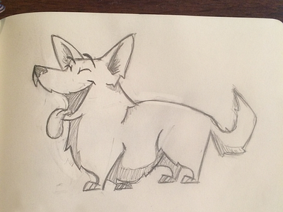 Thorgi art character corgi dog drawing sketch