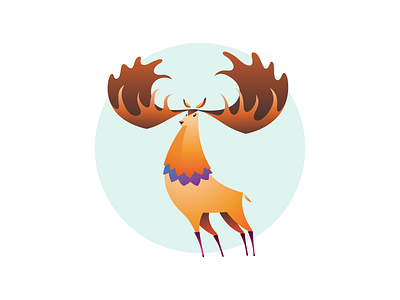 Deer art deer elk gradient illustration moose