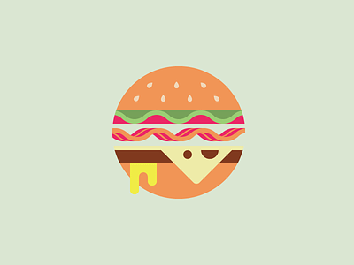 Burger. art burger circle food illustration rogieloves