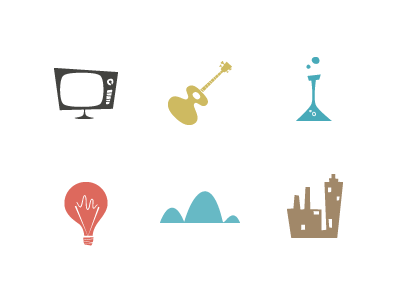 Cocktail icon iconset illustration retro set whimsical