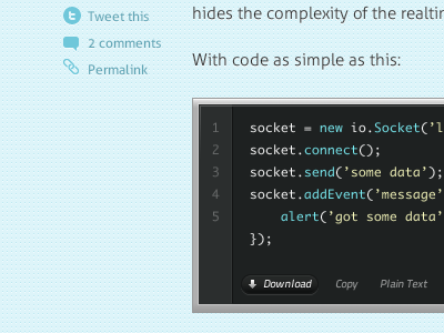 Code Sample blog blue code icons javascript