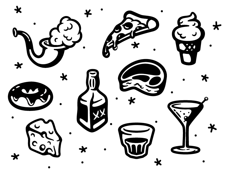 Guilty Pleasures by Rogie for Super Team Deluxe on Dribbble