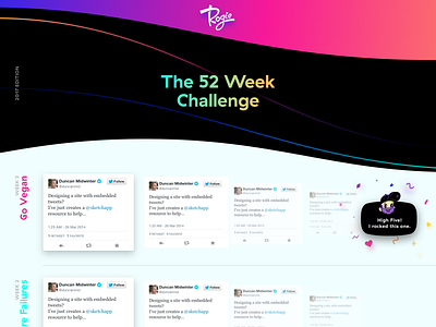 The 52 Week Challenge design gradient website