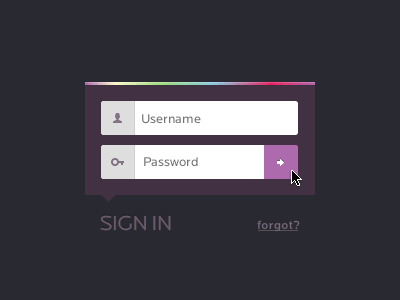 Sign In button error field form login purple signin spectrum