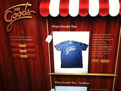 Fine Goods Market css3 digital goods goods html html5 shirt store