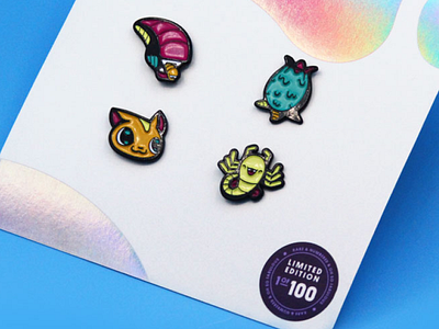 Alien Enamel Pin Pack {Super Team Deluxe} alien art cute enamel pin illustration lapel pin pin xenomorph