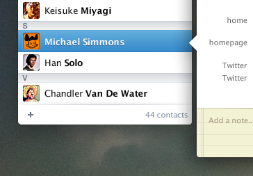 Contacts App app contacts mac osx ui