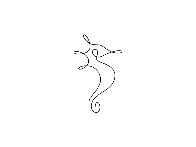 Single line Seahorse