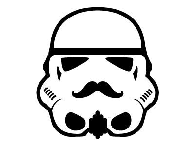 This isn't the mustache you were looking for... black mustache shirt stormtrooper vector white