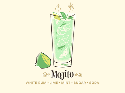Mojito / Drinktober / Inktober cocktail cocktail bar drink illustration mojito