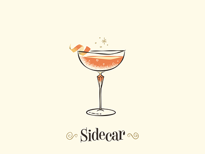 Sidecar / Drinktober / Inktober art cocktail cocktails drinktober illustration inktober mid century mid century modern retro vintage