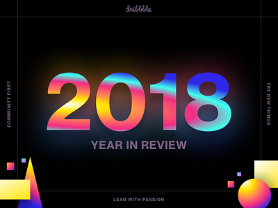 2018 Year in Review animation design dribbble gradients top4shots web design yaas yassss year in review