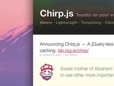 Chirp.js javascript plugin twitter website