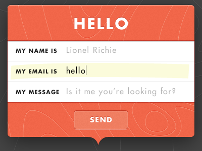 Hello contact fields form popup red ui