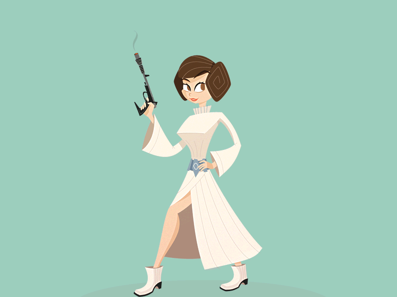 Animated Leia Illustration another cinnamon roll gun hair bun illustration leg leia organa plaster princess sci fi sexy smex smexy star wars there is another