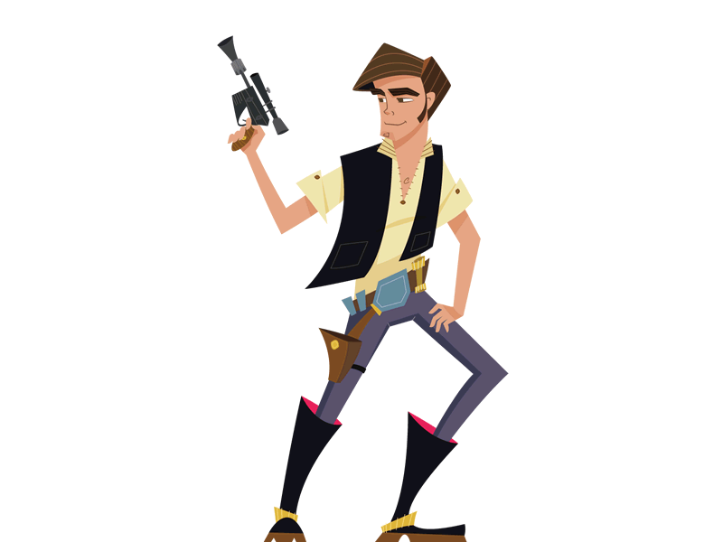Han Solo Animated Illustration (it's subtle) han solo illustration rebel scoundrel scruffy looking nerf herder star wars