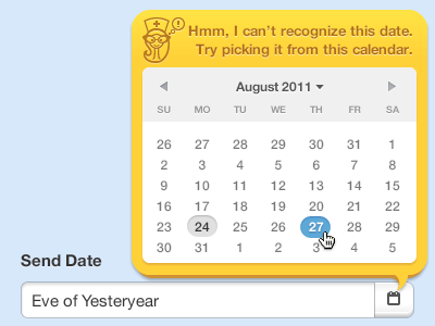 Madpicker datepicker fun spirited like a young buck yellow