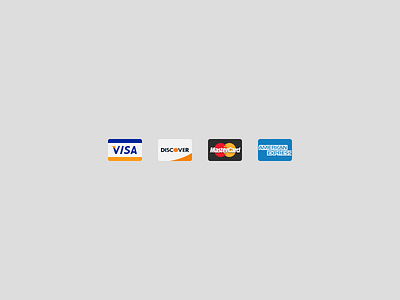 Simple credit card icons for NeonMob credit card icon