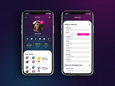 Mobile App - User Game Profile app behance design figma game graphic graphic design mobile photoshop trend ui