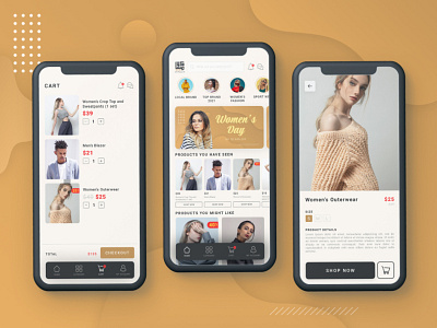 Mobile App - Fashion Ecommerce app behance branding clean design ecommerce fashion graphic graphic design mobile photoshop trend ui