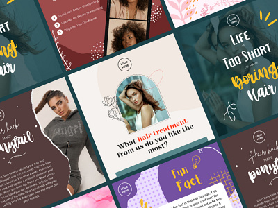 Instagram - Hairdressing Salon beauty behance branding design feed graphic graphic design instagram modern photoshop salon template