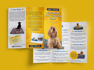 Trifold Brochure - Dog Gear behance branding brochure clean design dog fun graphic graphic design illustrator indesign layout photoshop template trifold