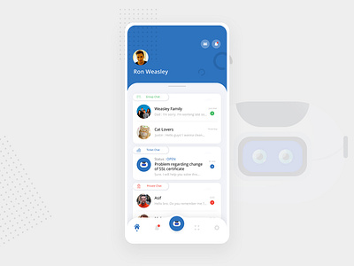 Helper App (Bot) app behance behance project behancereviews blue bot clean clean design design firstshot helper new trend ui ui ux ui design uidesign uiux ux uxdesign