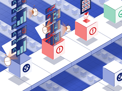 Incident Lifecycle abstract design futuristic illustration isometric tech vector