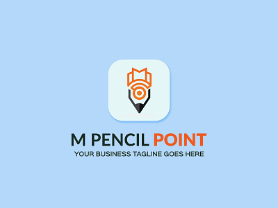 M Letter Pencil point Logo Design
