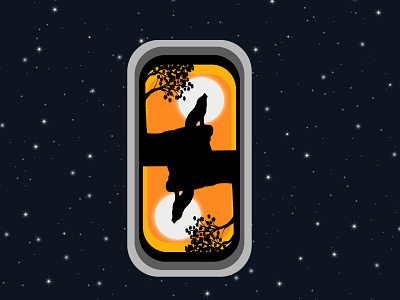 Amazing Night with Wolf animation art branding connection creativity design illustration illustrator minimal moon tree vector wolf