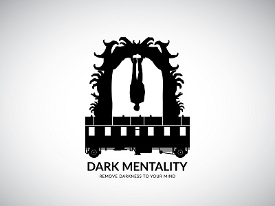 Dark Mentality | Remove Darkness to Your Mind art branding creativity dark dark mind dark mode dark ui design flat icon illustration logo mentality minimal mond train vector