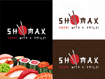 Shomax Logo branding creativity logo logo design minimal shomax shomax logo sushi sushi logo typography