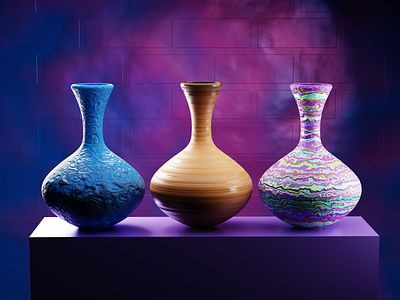 Colorful Flower Vase Design 2d 3d blender colorful vase creativity design flower vase flower vase design illustration minimal vase