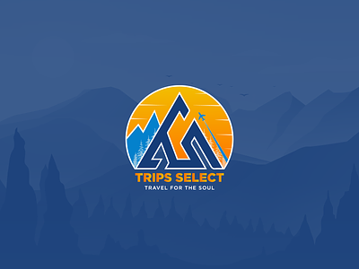 Trips Select Logo Design logo design minimal logo mountain logo travel logo trip logo ts logo