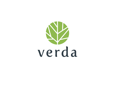 Verda branding flat green identity leaf logo design nature