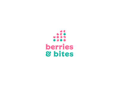 berries art berries bites branding branding identity flat fun logo logo design pink pink logo vector