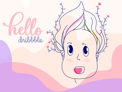 👋 Hello Dribbble! 🏀 debut drawing illustration soft colors wave