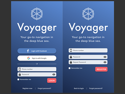 Voyager Sign In & Sign Up Screen