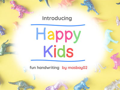 Happy Kids Font color design font otf qoute text ttf typogaphy words
