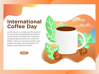 International Coffee Day app coffee day design dribbble flat illustration international minimal ui ux vector web website