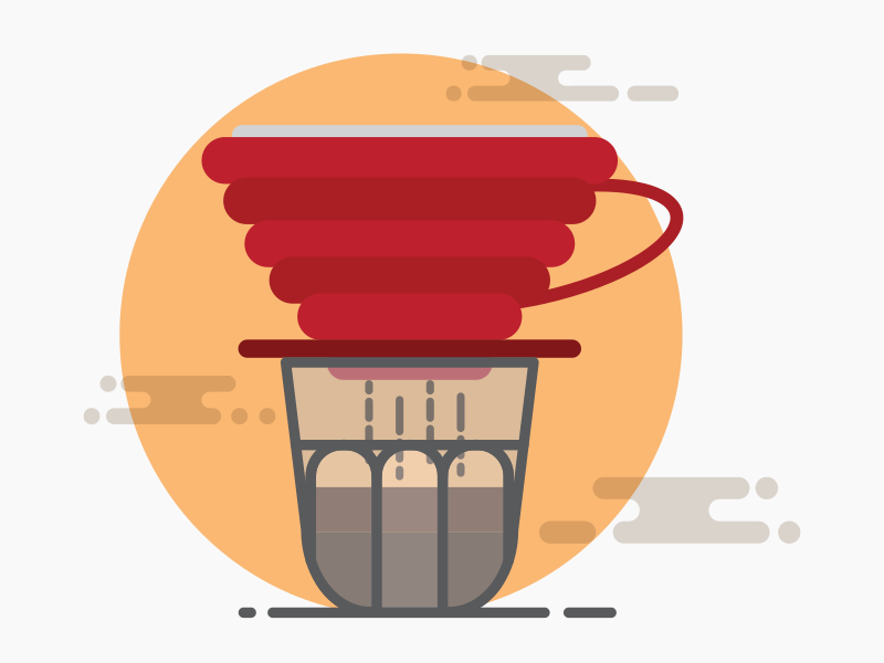 Pour Over Coffee v60 simple graphic brand mobile icon dribbble website web vector ux ui minimal illustration flat design app v60 hario pour over coffee