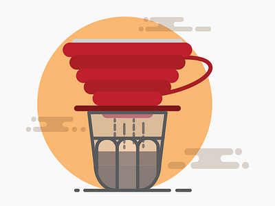 Pour Over Coffee v60 app brand coffee design dribbble flat graphic hario icon illustration minimal mobile pour over simple ui ux v60 vector web website